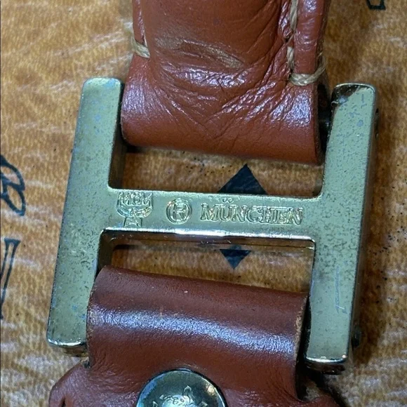 MCM Cognac Visetos Vintage Travel Top Handle Detachable Strap Duffle Bag 21” L - Picture 6 of 17